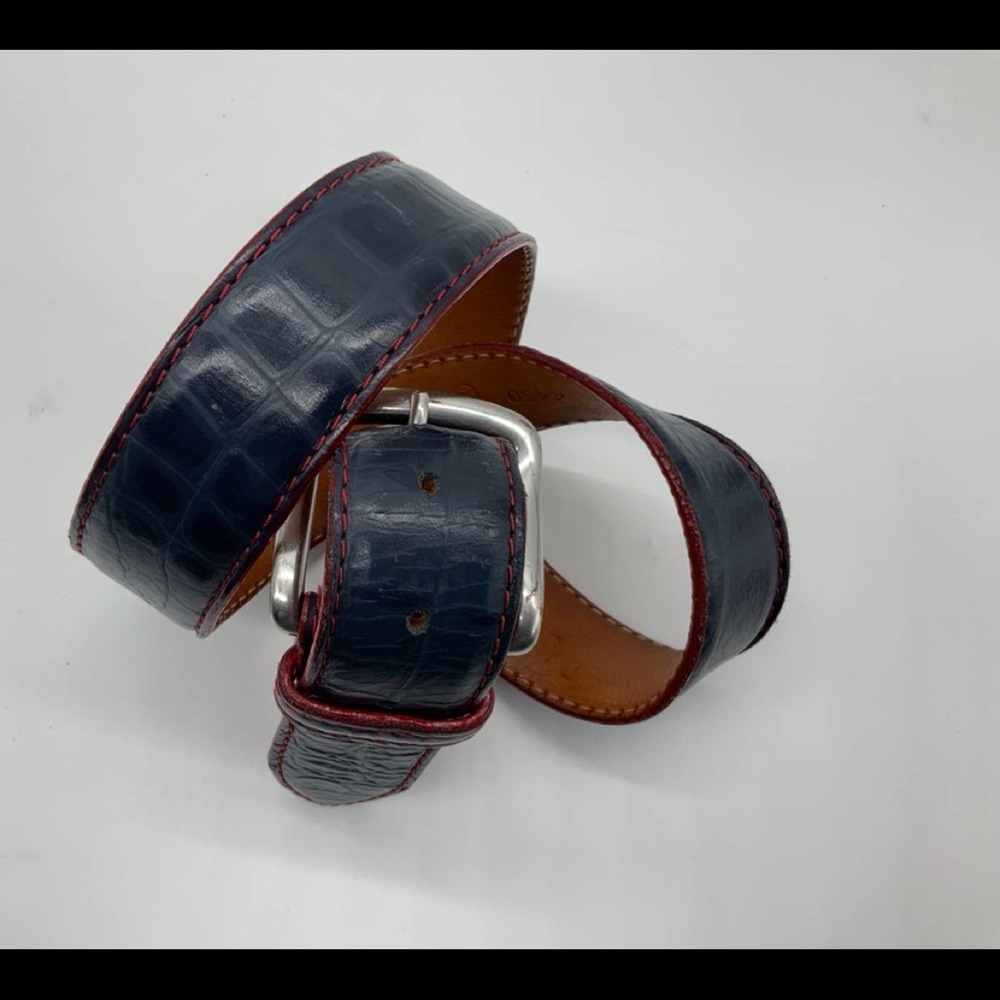 Travis Alligator Grain Leather w/ Red Contrast Stitching by T.B. Phelps